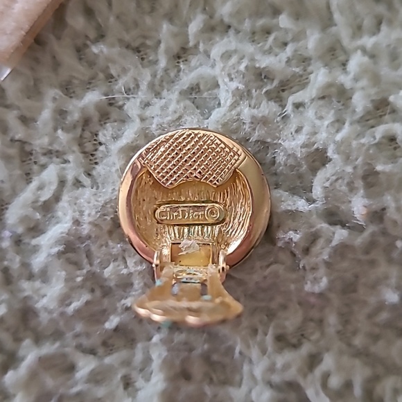 s-l400.jpg Dior Gold CD Monogram Round Clip-on Earrings